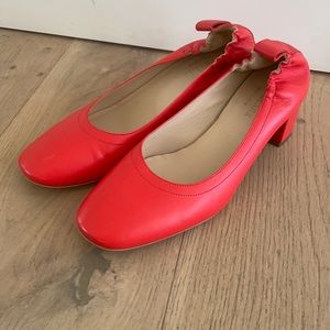 Everlane “Day Heel” in red, size 7.
